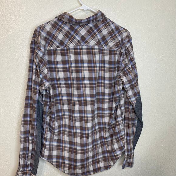 Gray Saks Fifth Avenue Mens Cotton Plaid Button Down Size Large - Picture 4 of 8